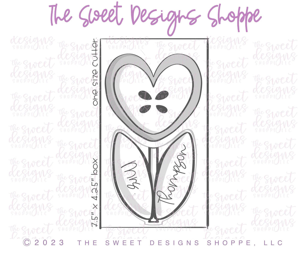 Cookie Cutters - Apple Heart Flower Set - Set of 2 - Cookie Cutters - The Sweet Designs Shoppe - Set of 2 - Cutters - ALL, Cookie Cutter, Easter / Spring, Grad, Graduation, graduations, Mini Set, Mini Sets, MOM, mother, Mothers Day, Promocode, regular sets, School / Graduation, set, sets, Spring, Teacher, Teacher Appreciation, teaching partners, valentine, Valentine's