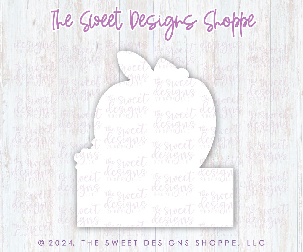 Cookie Cutters - Apple Plaque With Flowers - Cookie Cutter - The Sweet Designs Shoppe - - ALL, back to school, Cookie Cutter, Food, fruit, fruit with flower, fruits, Fruits and Vegetables, Plaque, Promocode, School, School / Graduation, Teach, teacher, teacher appreciation