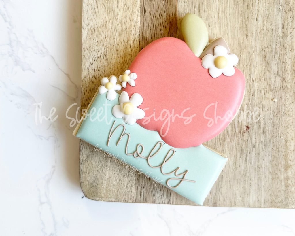 Cookie Cutters - Apple Plaque With Flowers - Cookie Cutter - The Sweet Designs Shoppe - TSDS - - ALL,back to school,Cookie Cutter,Food,fruit,fruit with flower,fruits,Fruits and Vegetables,Plaque,Promocode,School,School / Graduation,Teach,teacher,teacher appreciation