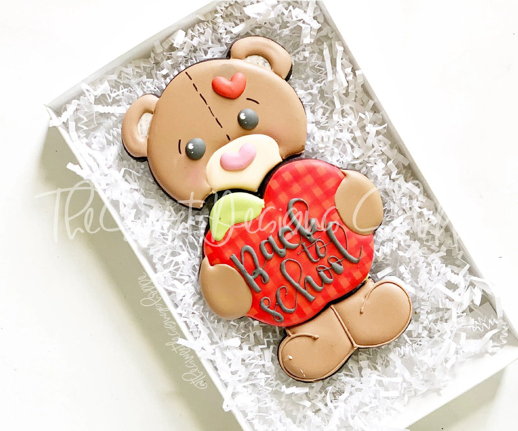 Cookie Cutters - Apple School Bear Set - Cookie Cutters - The Sweet Designs Shoppe - - ALL, Animal, Animals, Animals and Insects, back to school, Cookie Cutter, Grad, Graduation, graduations, Mini Set, Mini Sets, Promocode, regular sets, School, School / Graduation, school supplies, set, sets