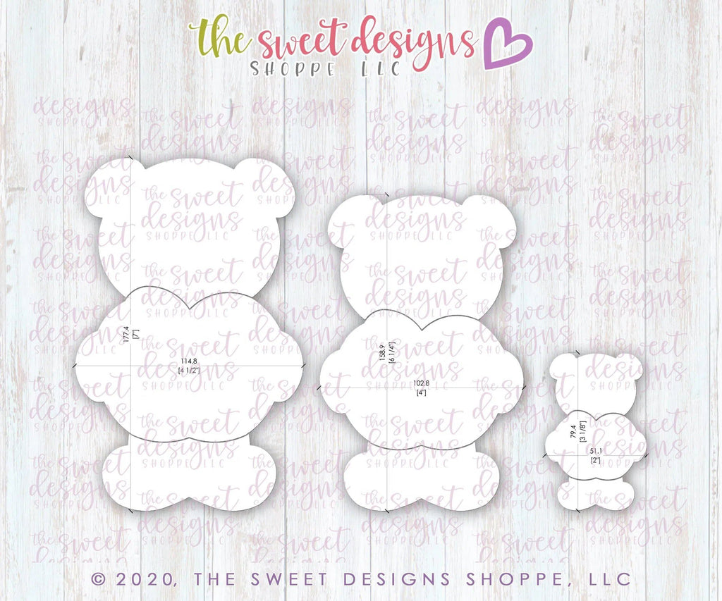 Cookie Cutters - Apple School Bear Set - Cookie Cutters - The Sweet Designs Shoppe - - ALL, Animal, Animals, Animals and Insects, back to school, Cookie Cutter, Grad, Graduation, graduations, Mini Set, Mini Sets, Promocode, regular sets, School, School / Graduation, school supplies, set, sets