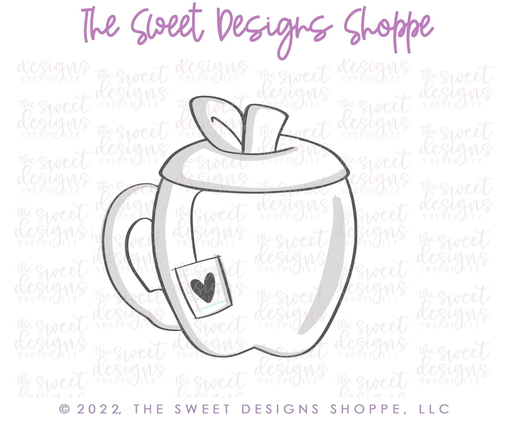 Cookie Cutters - Apple Shaped Tea Cup - Cookie Cutter - The Sweet Designs Shoppe - - ALL, back to school, Cookie Cutter, Food, Food and Beverage, Food beverages, fruits, Fruits and Vegetables, Grad, graduations, Plaque, Plaques, Promocode, School, School / Graduation, School Bus, school supplies, teacher, teacher appreciation