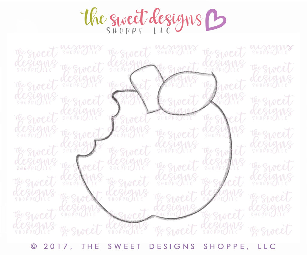 Cookie Cutters - Apple with Bite - Cookie Cutter - Sweet Designs Shoppe - - ALL, Apple, Cookie Cutter, Food, Food and Beverage, Food beverages, Fruits and Vegetables, Grad, graduations, Promocode, school, School / Graduation