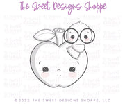 Cookie Cutters - Apple with Cute Worm - Cookie Cutter - The Sweet Designs Shoppe - TSDS - - ALL,Cookie Cutter,Food,Food and Beverage,Food beverages,Grad,graduations,Lady Milk Stache,Lady MilkStache,LadyMilkStache,Promocode,School,School / Graduation,school supplies,STL,teacher,teacher appreciation