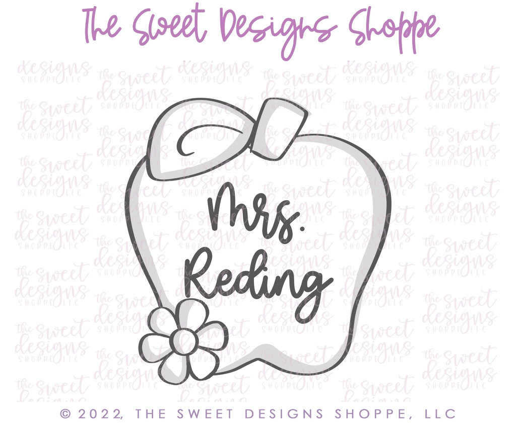 Cookie Cutters - Apple with Daisy - Cookie Cutter - Sweet Designs Shoppe - - ALL, back to school, Cookie Cutter, Food, Food and Beverage, Food beverages, fruits, Fruits and Vegetables, Grad, graduations, Plaque, Plaques, Promocode, School, School / Graduation, School Bus, school supplies, teacher, teacher appreciation