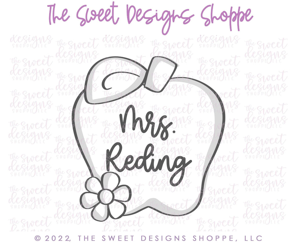 Cookie Cutters - Apple with Daisy - Cookie Cutter - The Sweet Designs Shoppe - - ALL, back to school, Cookie Cutter, Food, Food and Beverage, Food beverages, fruits, Fruits and Vegetables, Grad, graduations, Plaque, Plaques, Promocode, School, School / Graduation, School Bus, school supplies, teacher, teacher appreciation