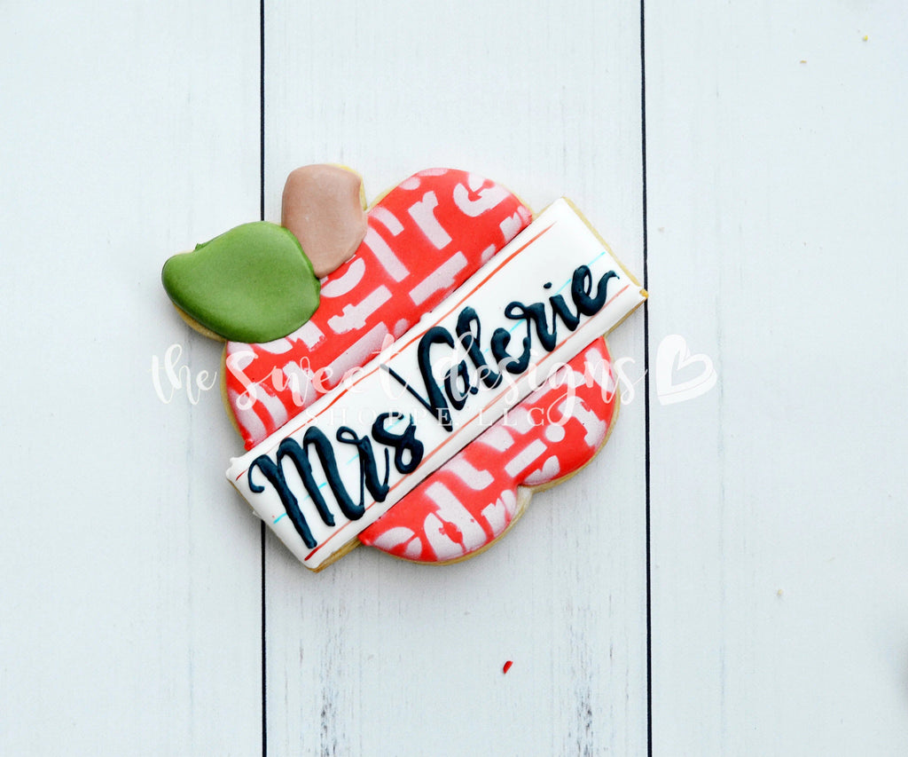 Cookie Cutters - Apple with Ruler Plaque - Cookie Cutter - The Sweet Designs Shoppe - TSDS - - ALL,Apple,Cookie Cutter,Food,Food and Beverage,Food beverages,Fruits and Vegetables,Grad,graduations,Plaque,Promocode,school,School / Graduation