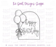Cookie Cutters - Arch with Balloon - Cookie Cutter - The Sweet Designs Shoppe - TSDS - - ALL,arch,Birthday,Cookie Cutter,happybirthdday,kid,kids,Kids / Fantasy,Plaque,Plaques,PLAQUES HANDLETTERING,Promocode,STL