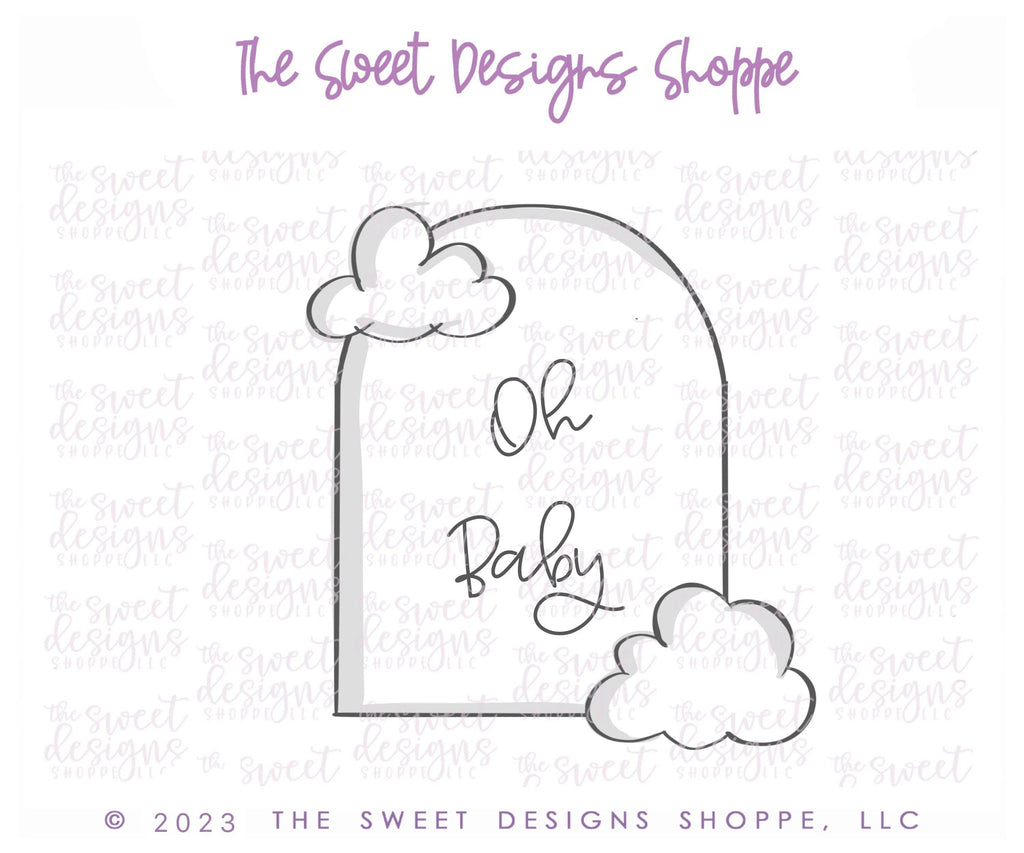 Cookie Cutters - Arch with Clouds - Cookie Cutter - The Sweet Designs Shoppe - - ALL, arch, Baby, Baby / Kids, baby shower, Cookie Cutter, Plaque, Plaques, PLAQUES HANDLETTERING, Promocode