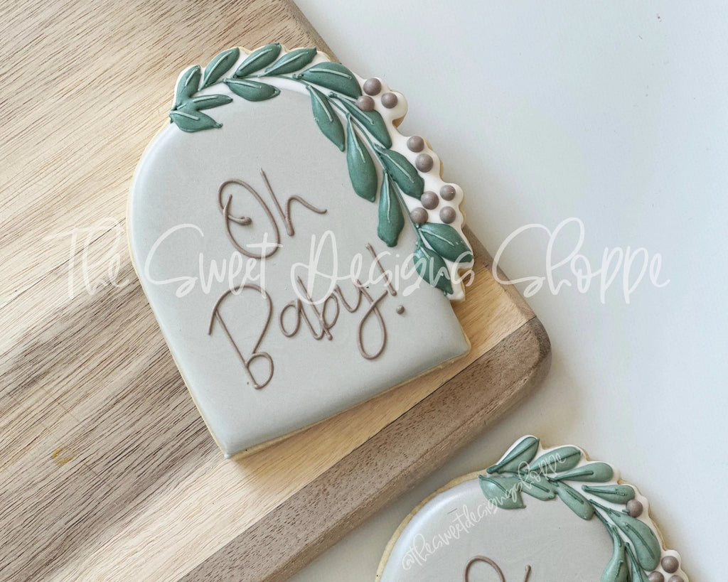 Cookie Cutters - Arch with Eucalypt - Cookie Cutter - The Sweet Designs Shoppe - - ALL, arch, Baby, Baby / Kids, Baby Boy, baby girl, baby shower, babyshower, Cookie Cutter, Plaque, Plaques, PLAQUES HANDLETTERING, Promocode, Wedding