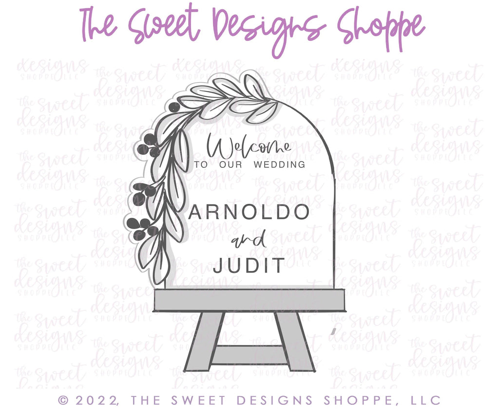 Cookie Cutters - Arched Easel - Cookie Cutter - Sweet Designs Shoppe - - ALL, Bridal, Bridal Shower, Cookie Cutter, Plaque, Plaques, PLAQUES HANDLETTERING, Promocode, Wedding
