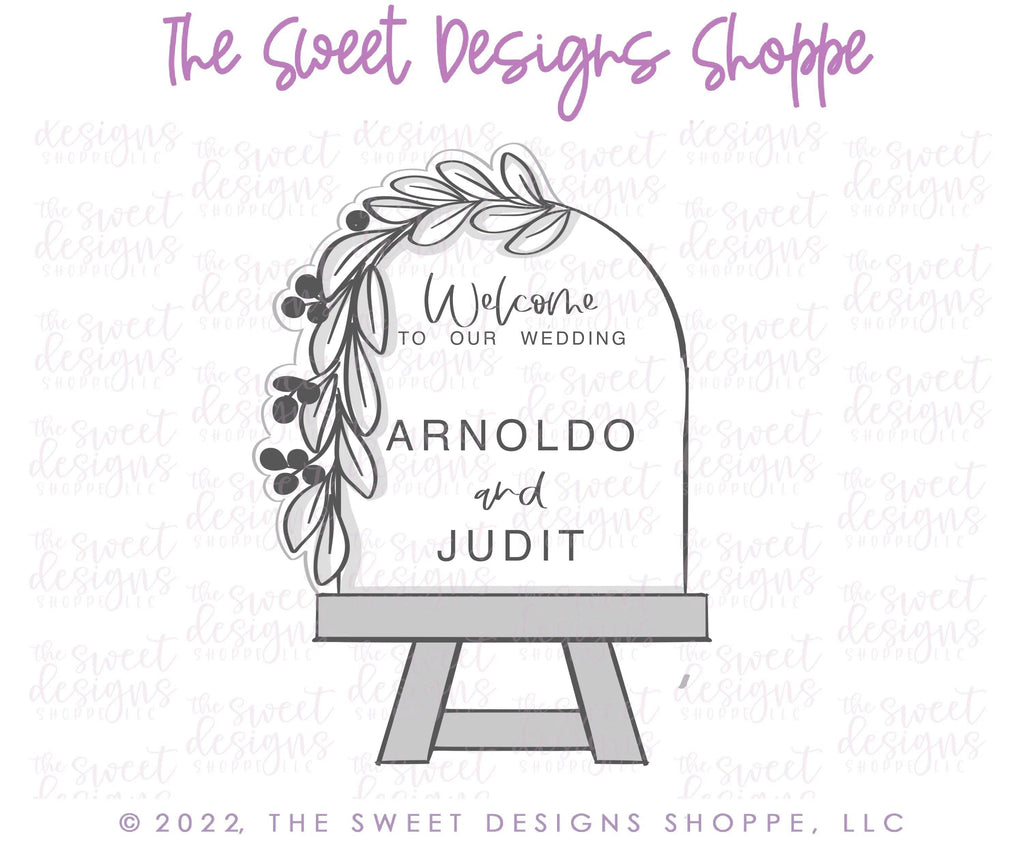 Cookie Cutters - Arched Easel - Cookie Cutter - The Sweet Designs Shoppe - - ALL, Bridal, Bridal Shower, Cookie Cutter, Plaque, Plaques, PLAQUES HANDLETTERING, Promocode, Wedding