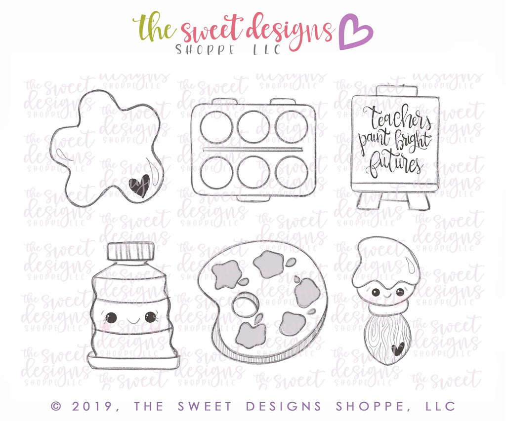 Cookie Cutters - Art Mini Set - Cookie Cutters - The Sweet Designs Shoppe - Set of 6 Art Mini Cutters - ALL, art, Art Palette, back to school, Cookie Cutter, Grad, graduations, Mini Sets, Promocode, School, School / Graduation, school collection 2019, school supplies, set