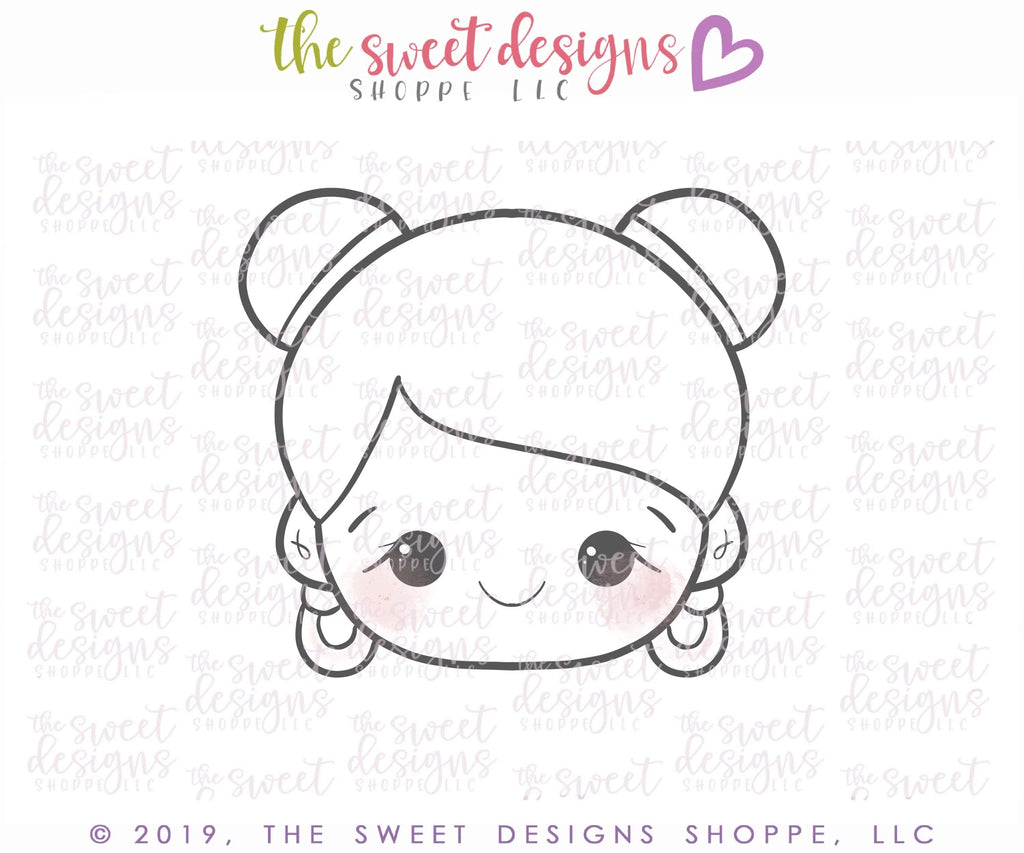 Cookie Cutters - Asian Girl Face - Cookie Cutter - The Sweet Designs Shoppe - - ALL, China, Chinese New Year, Cookie Cutter, Holiday, kid, kids, Kids / Fantasy, Lunar2020-2, New Year, Promocode