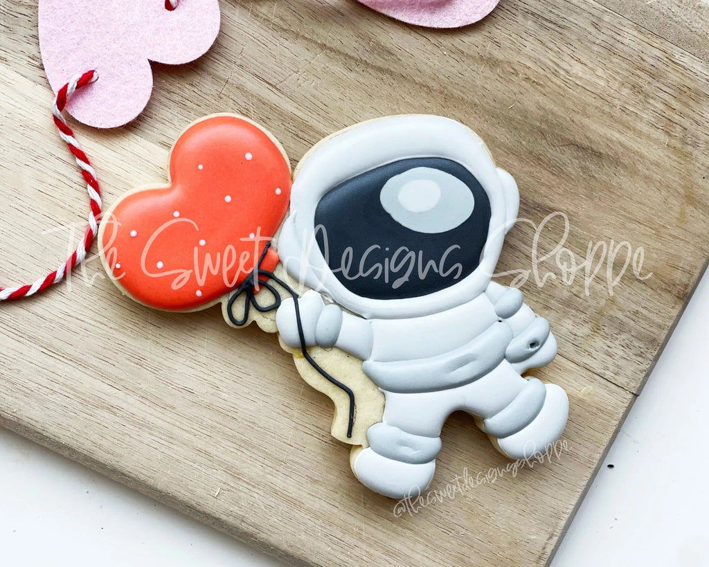 Cookie Cutters - Astronaut with Heart Balloon - Cookie Cutter - The Sweet Designs Shoppe - TSDS - - ALL,Baby / Kids,Cookie Cutter,kid,kids,Kids / Fantasy,Miscellaneous,Promocode,space,STL,transportation,valentine,valentines