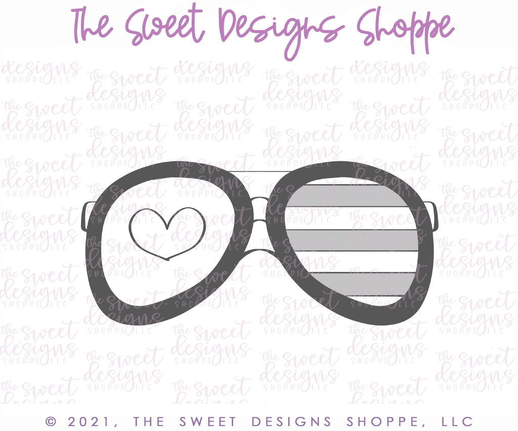 Cookie Cutters - Aviator Sunglasses - Cookie Cutter - The Sweet Designs Shoppe - - 4th, 4th July, 4th of July, ALL, aviator, bathing suit, beach, Cookie Cutter, glasses, Hobbies, Patriotic, pool, Promocode, Summer, sunglasses, topgun, USA, vacation