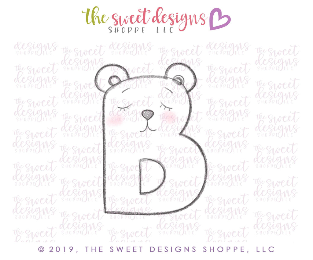 Cookie Cutters - B-ear - Cookie Cutter - The Sweet Designs Shoppe - - ALL, B, bear, Cookie Cutter, Fonts, Grad, graduations, letter, Lettering, Letters, Promocode, School, School / Graduation, text