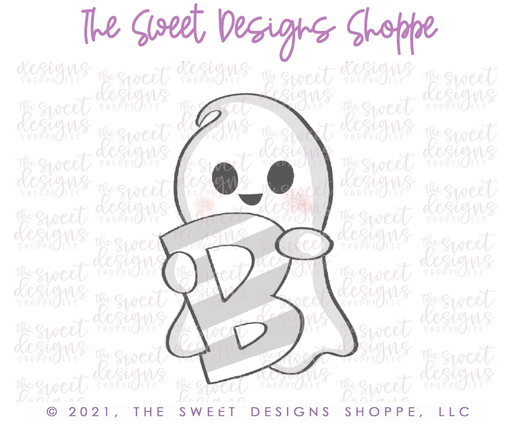 Cookie Cutters - B Peeking Ghost - Cookie Cutter - Sweet Designs Shoppe - - ALL, Boo, Cookie Cutter, Fall / Halloween, Fonts, Ghost, halloween, Promocode