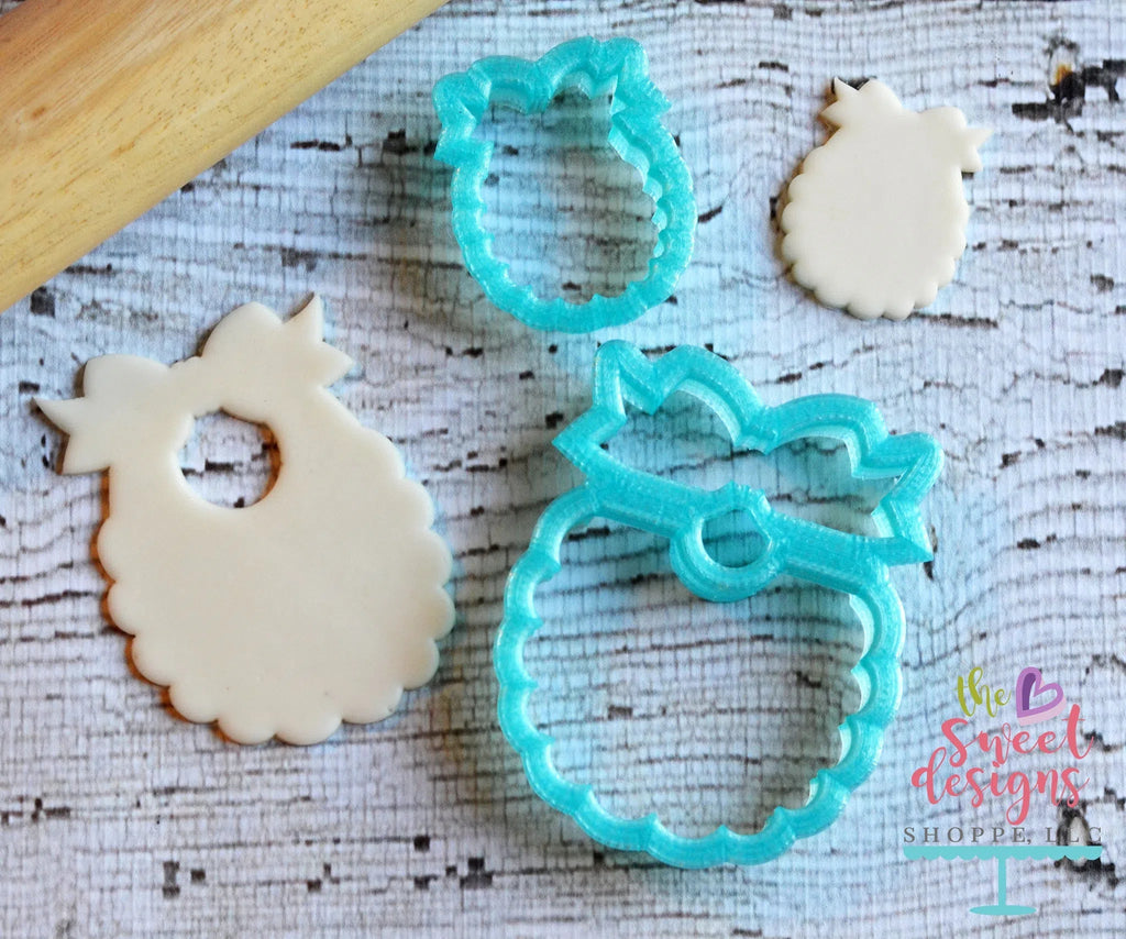 Cookie Cutters - Baby Bib V2 - Cookie Cutter - Sweet Designs Shoppe - - ALL, Baby, Baby Bib, Baby Boy, Baby Girl, Bib, Bow, Cookie Cutter, Promocode