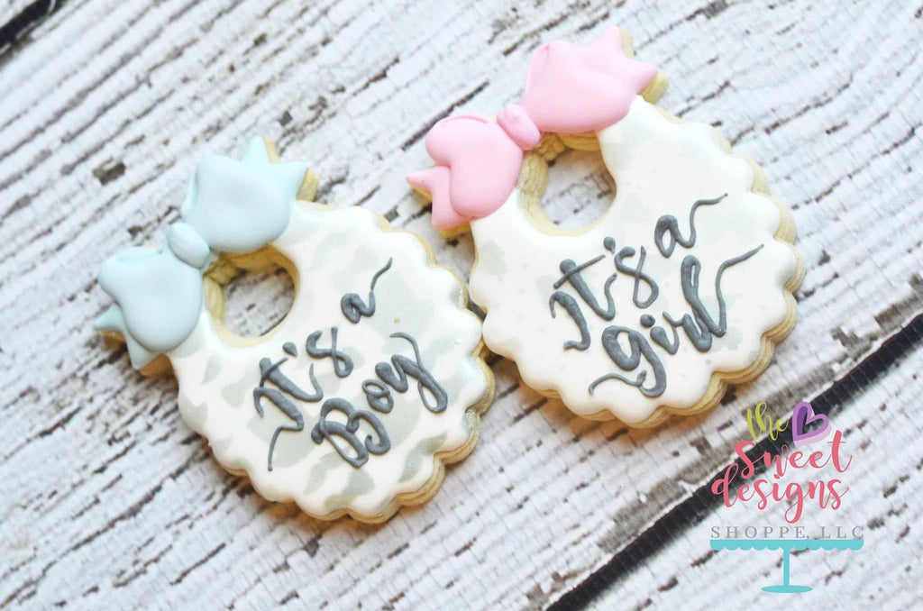 Cookie Cutters - Baby Bib V2 - Cookie Cutter - The Sweet Designs Shoppe - TSDS - - ALL,Baby,Baby Bib,Baby Boy,Baby Girl,Bib,Bow,Cookie Cutter,Promocode