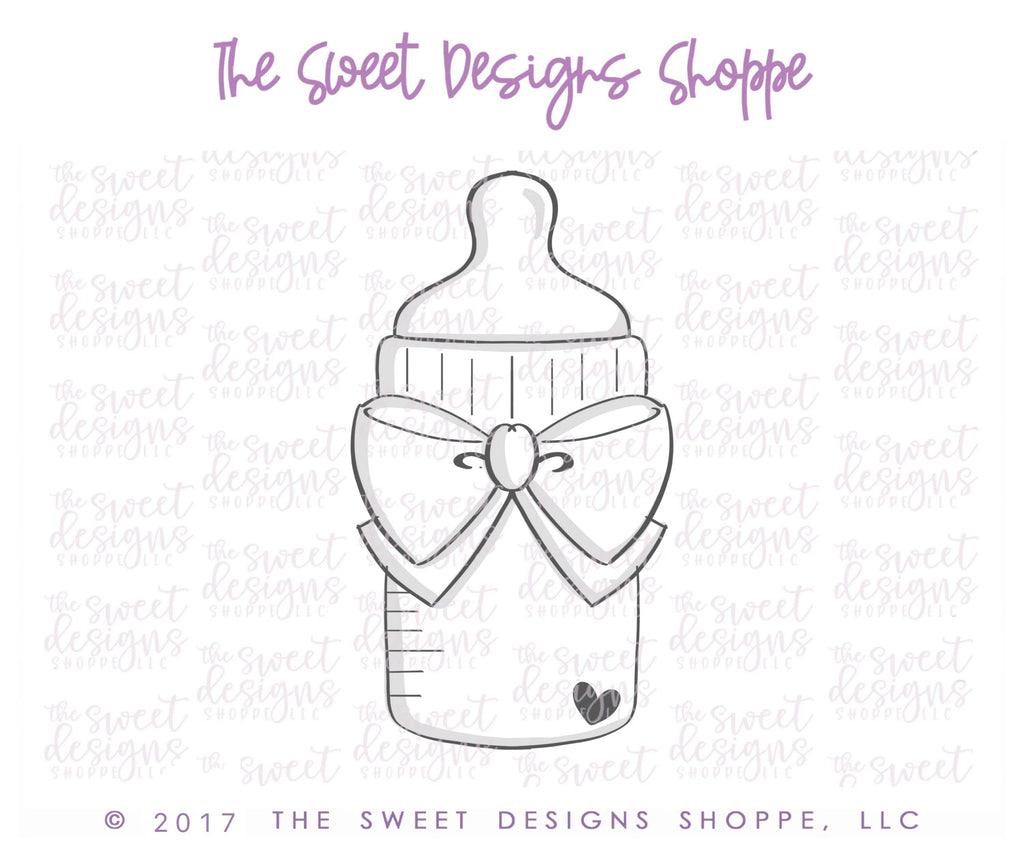 Cookie Cutters - Baby Bottle with Bow - Cookie Cutter - The Sweet Designs Shoppe - - ALL, Baby, baby shower, Cookie Cutter, Promocode