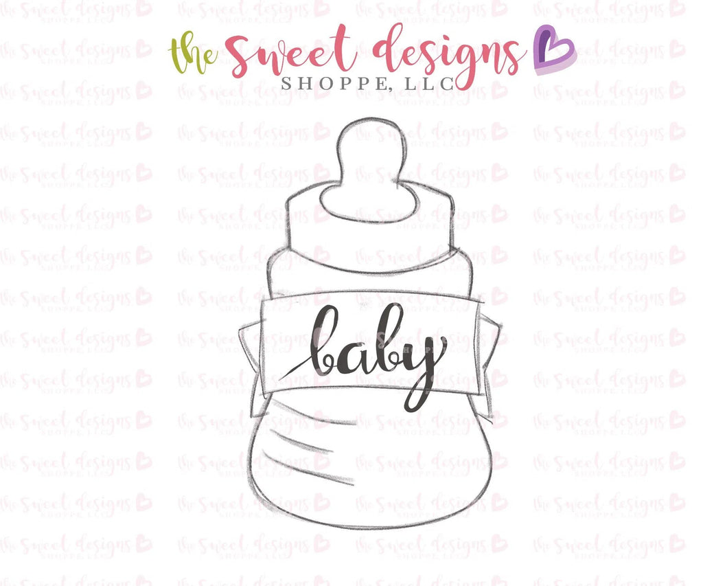 Cookie Cutters - Baby Bottle with Ribbon 2018 - Cutter - Sweet Designs Shoppe - - ALL, Baby, baby shower, baby toys, Cookie Cutter, Customize, Promocode, toys