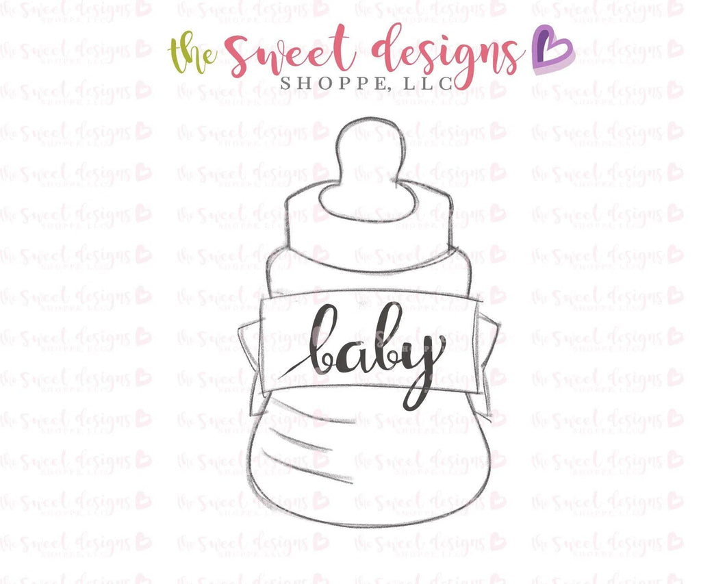 Cookie Cutters - Baby Bottle with Ribbon 2018 - Cookie Cutter - The Sweet Designs Shoppe - - ALL, Baby, baby shower, baby toys, Cookie Cutter, Customize, Promocode, toys