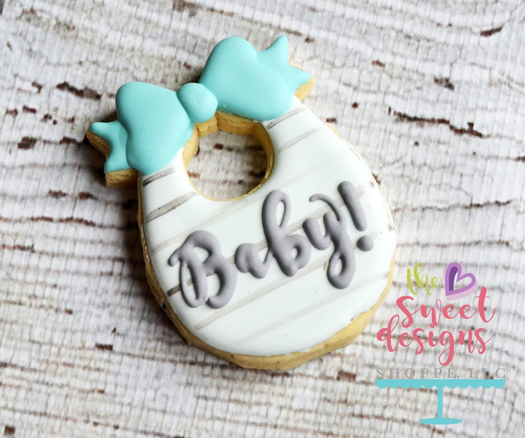 Cookie Cutters - Baby Boy Bib V2 - Cookie Cutter - The Sweet Designs Shoppe - - ALL, Baby, Baby Bib, Baby Boy, Baby Girl, baby shower, Bow, Cookie Cutter, girly, Promocode