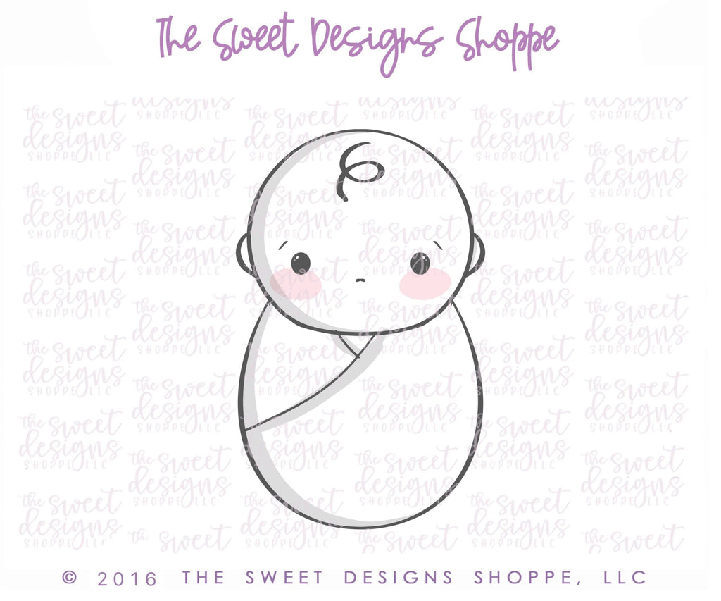 Cookie Cutters - Baby Boy Swaddle V2 - Cookie Cutter - The Sweet Designs Shoppe - TSDS - - ALL,Baby,baby shower,Baby Swaddle,Cookie Cutter,Promocode,Swaddle