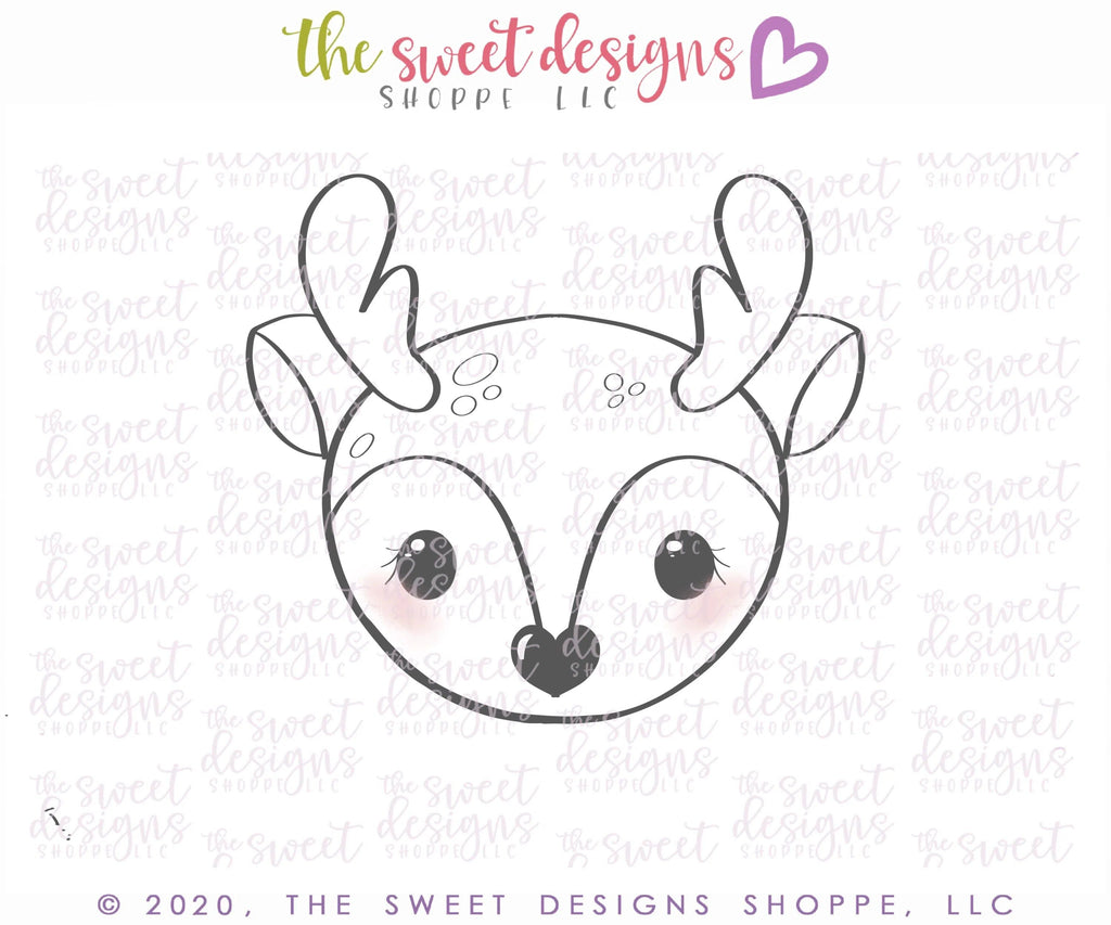 Cookie Cutters - Baby Deer Face - Cookie Cutter - The Sweet Designs Shoppe - - ALL, Animal, Christmas, Christmas / Winter, Christmas Cookies, Christmas decoration, Cookie Cutter, dog, dog face, dogface, pet, Promocode, Rudolph, Rudolphs