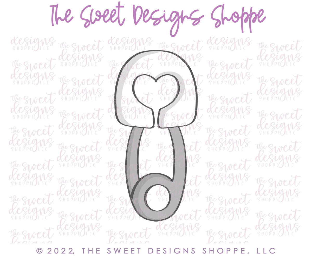 Cookie Cutters - Baby Diaper Pin - Cookie Cutter - The Sweet Designs Shoppe - TSDS - - ALL,Baby,Baby / Kids,babyfood,bib,Cookie Cutter,Lady Milk Stache,Lady MilkStache,LadyMilkStache,Promocode,STL