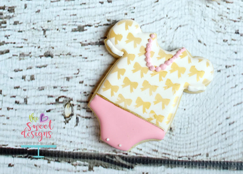 Cookie Cutters - Baby Girl Onesie v2- Cookie Cutter - Sweet Designs Shoppe - - ALL, Baby, Baby Girl, Clothes, Clothing / Accessories, Cookie Cutter, Onesie, Promocode