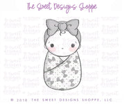 Cookie Cutters - Baby Girl Swaddle with Bow - Cookie Cutter - The Sweet Designs Shoppe - TSDS - - ALL,Baby,baby girl,Baby Shower,baby shower favors,Bow,Cookie Cutter,Promocode,STL,Swaddle
