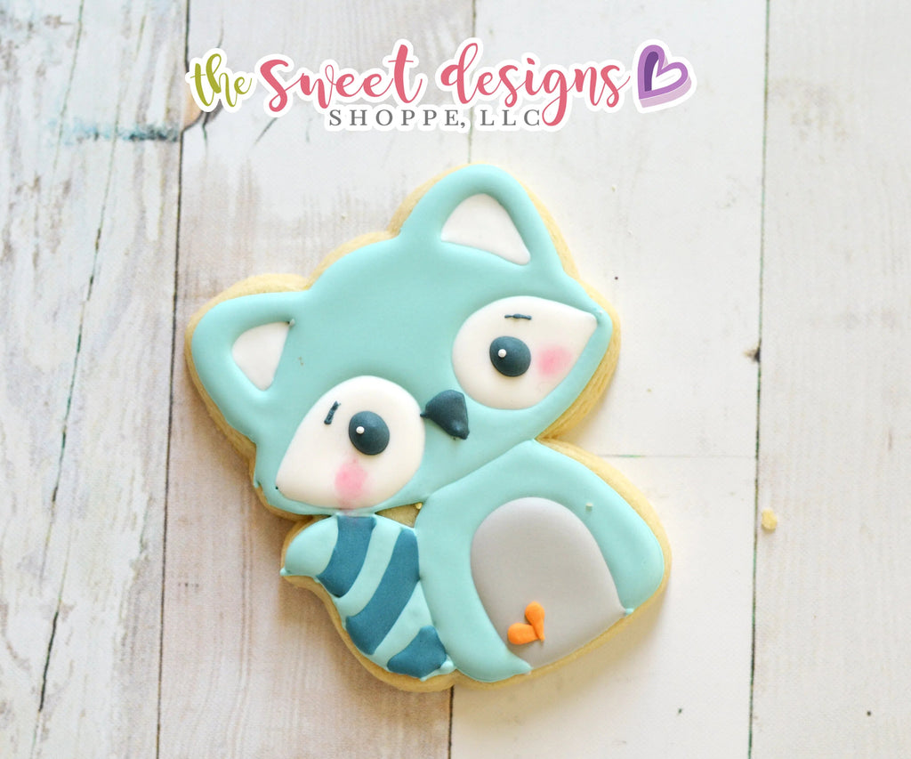 Cookie Cutters - Baby Raccoon v2- Cookie Cutter - Sweet Designs Shoppe - - ALL, Animal, Animals, Cookie Cutter, Forest, forest animals, Promocode, Woodland