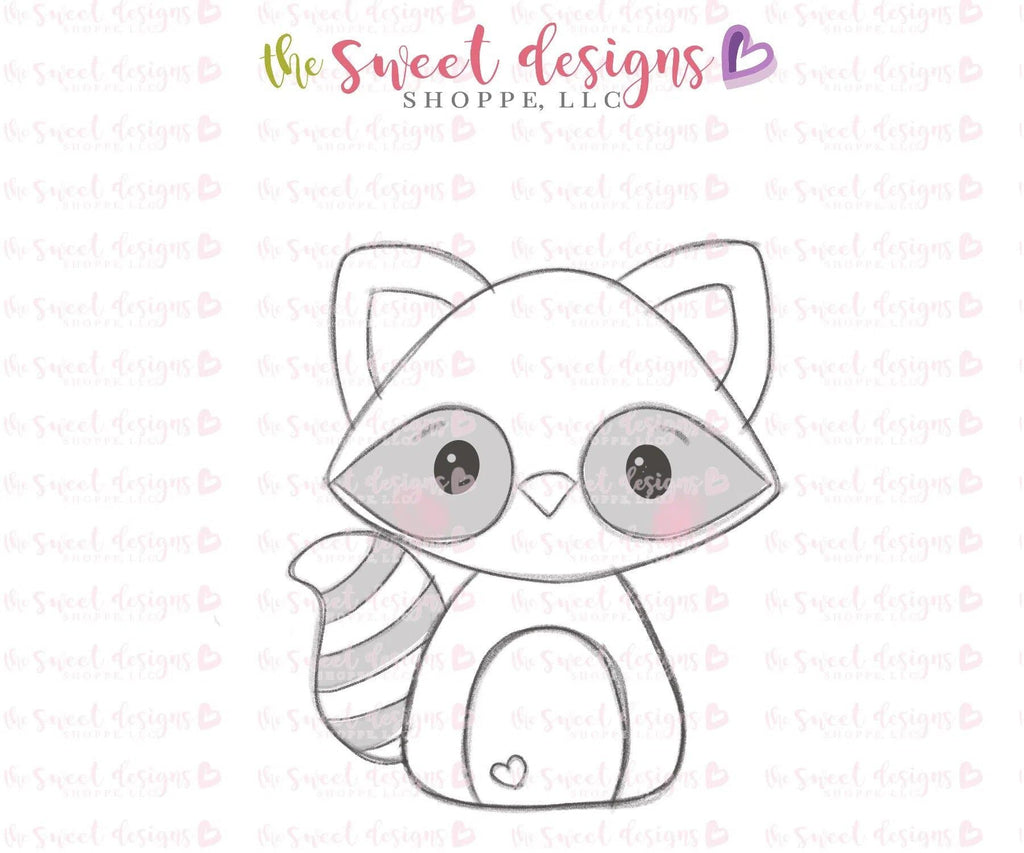 Cookie Cutters - Baby Raccoon v2- Cookie Cutter - The Sweet Designs Shoppe - TSDS - - ALL,Animal,Animals,Cookie Cutter,Forest,forest animals,Promocode,Woodland