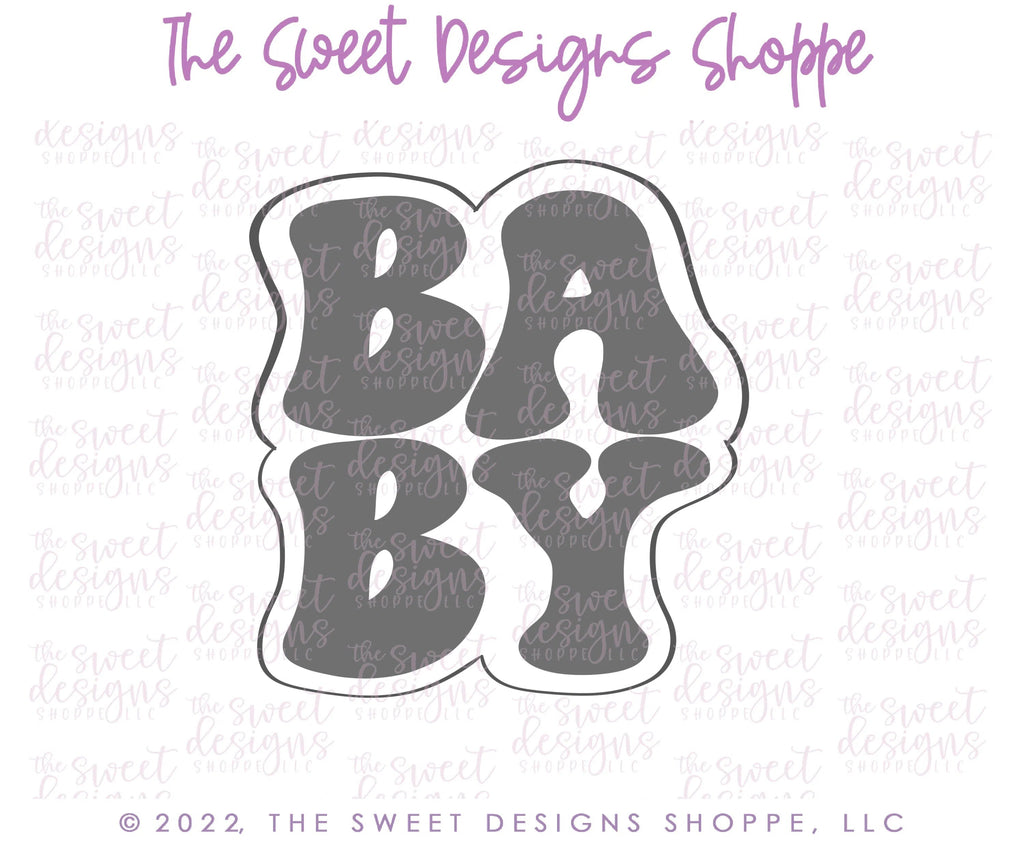 Cookie Cutters - Baby Retro Plaque - Cookie Cutter - Sweet Designs Shoppe - - Accesories, Accessories, accessory, ALL, Baby, Baby / Kids, Baby Bib, Baby Dress, baby shower, Baby Swaddle, baby toys, Cookie Cutter, handlettering, letter, Lettering, Letters, Plaque, Plaques, PLAQUES HANDLETTERING, Promocode