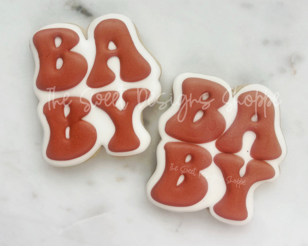 Cookie Cutters - Baby Retro Plaque - Cookie Cutter - The Sweet Designs Shoppe - - Accesories, Accessories, accessory, ALL, Baby, Baby / Kids, Baby Bib, Baby Dress, baby shower, Baby Swaddle, baby toys, Cookie Cutter, handlettering, letter, Lettering, Letters, Plaque, Plaques, PLAQUES HANDLETTERING, Promocode