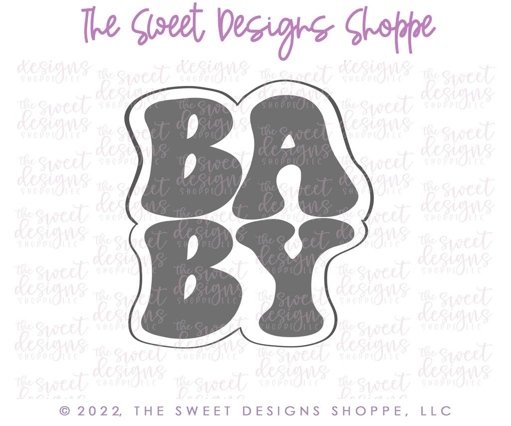 Cookie Cutters - Baby Retro Plaque - Cookie Cutter - The Sweet Designs Shoppe - - Accesories, Accessories, accessory, ALL, Baby, Baby / Kids, Baby Bib, Baby Dress, baby shower, Baby Swaddle, baby toys, Cookie Cutter, handlettering, letter, Lettering, Letters, Plaque, Plaques, PLAQUES HANDLETTERING, Promocode