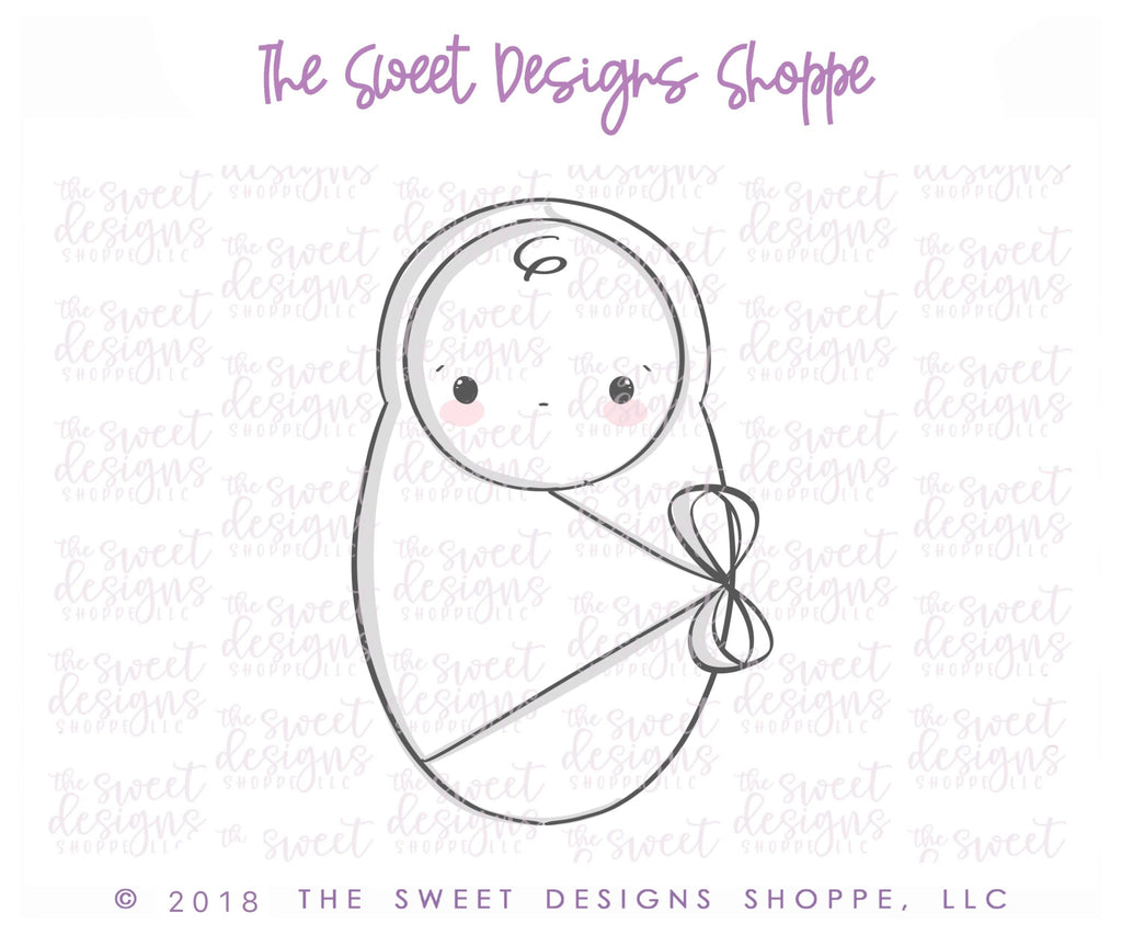 Cookie Cutters - Baby Wrapped - Cookie Cutter - Sweet Designs Shoppe - - ALL, Baby, baby shower, Baby Swaddle, Cookie Cutter, newborn, Promocode, Swaddle, wrapped