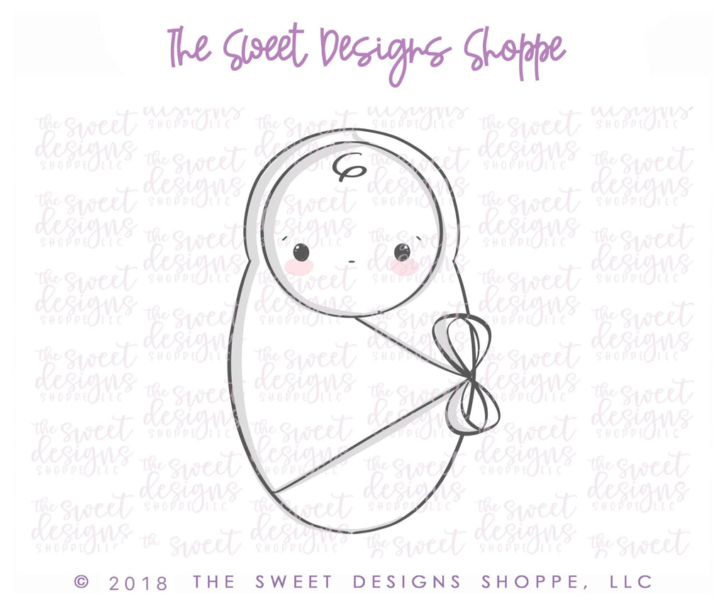 Cookie Cutters - Baby Wrapped - Cookie Cutter - The Sweet Designs Shoppe - - ALL, Baby, baby shower, Baby Swaddle, Cookie Cutter, newborn, Promocode, Swaddle, wrapped