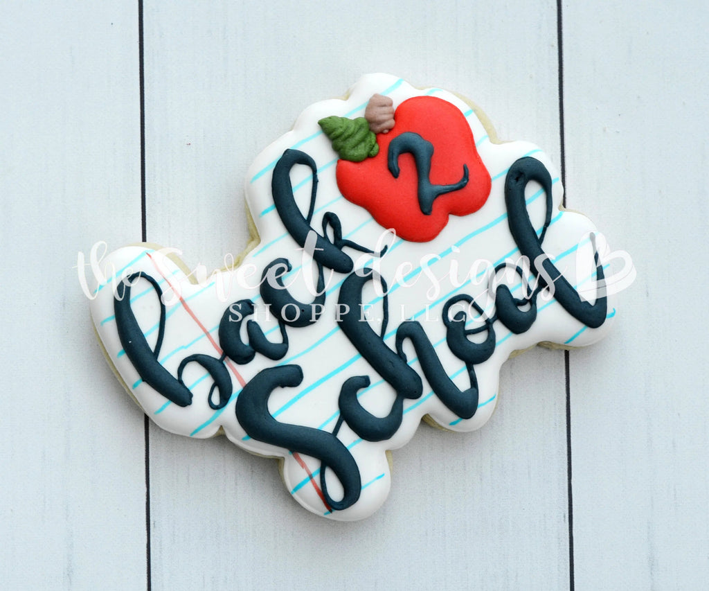 Cookie Cutters - Back 2 School Plaque - Cookie Cutter - Sweet Designs Shoppe - - ALL, Apple, Cookie Cutter, Food, Food & Beverages, Fruits and Vegetables, Grad, graduations, lettering, Promocode, school, School / Graduation
