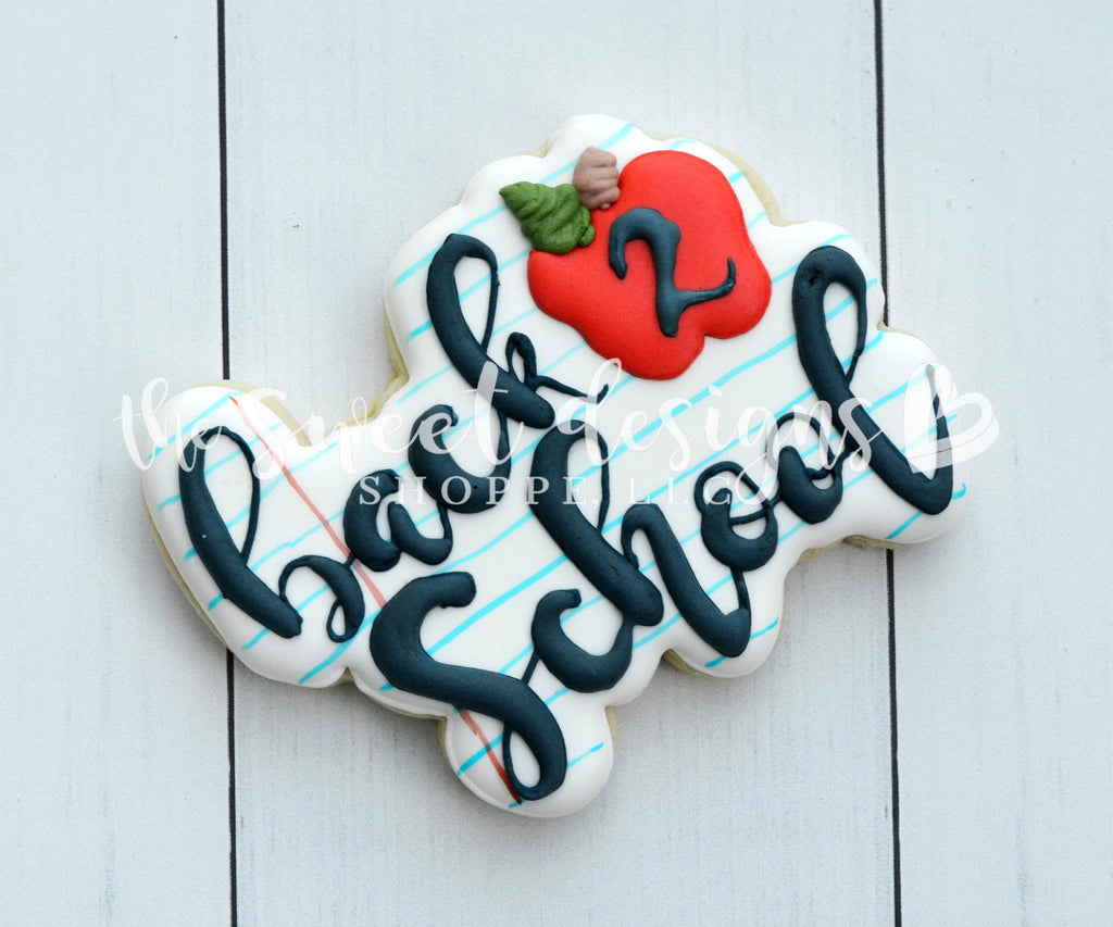 Cookie Cutters - Back 2 School Plaque - Cookie Cutter - The Sweet Designs Shoppe - - ALL, Apple, Cookie Cutter, Food, Food & Beverages, Fruits and Vegetables, Grad, graduations, lettering, Promocode, school, School / Graduation