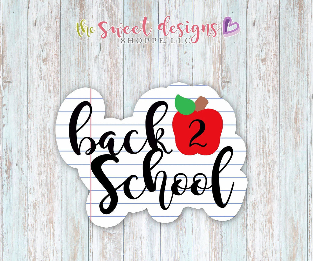 Cookie Cutters - Back 2 School Plaque - Cookie Cutter - The Sweet Designs Shoppe - - ALL, Apple, Cookie Cutter, Food, Food & Beverages, Fruits and Vegetables, Grad, graduations, lettering, Promocode, school, School / Graduation