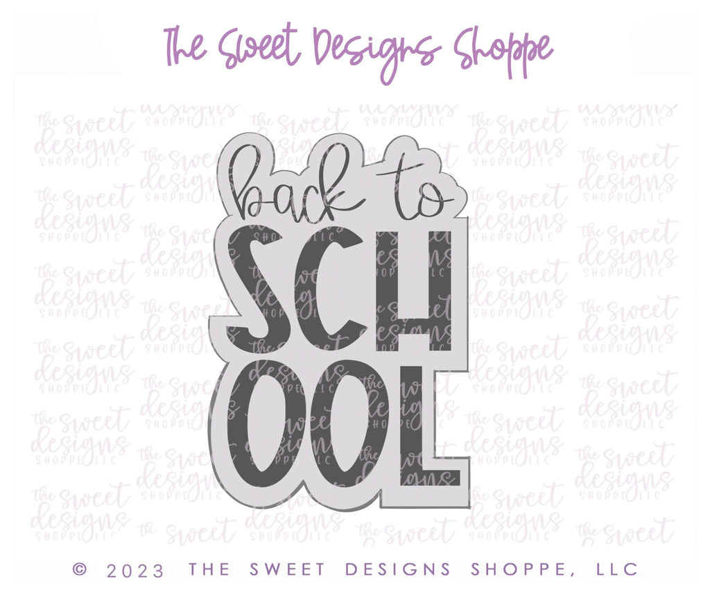 Cookie Cutters - Back To School Plaque - Cookie Cutter - The Sweet Designs Shoppe - - ALL, back to school, Cookie Cutter, handlettering, Plaque, Plaques, PLAQUES HANDLETTERING, Promocode, School, School / Graduation