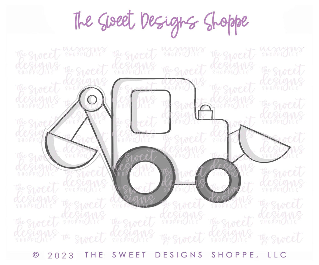 Cookie Cutters - Backhoe Excavator - Cookie Cutter - The Sweet Designs Shoppe - TSDS - - ALL,baby toys,construction,Cookie Cutter,kids,Kids / Fantasy,Promocode,toys,transportation,travel