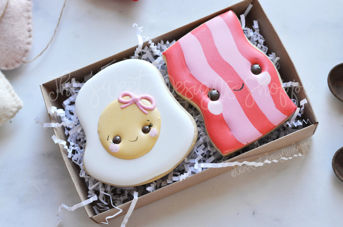Cookie Cutters - Bacon and Egg Set - 2 Piece Set - Cookie Cutters - The Sweet Designs Shoppe - TSDS - - ALL,Cookie Cutter,Food,Food and Beverage,Food beverages,Mini Set,Mini Sets,Promocode,regular sets,set,sets,STL,valentine,valentines