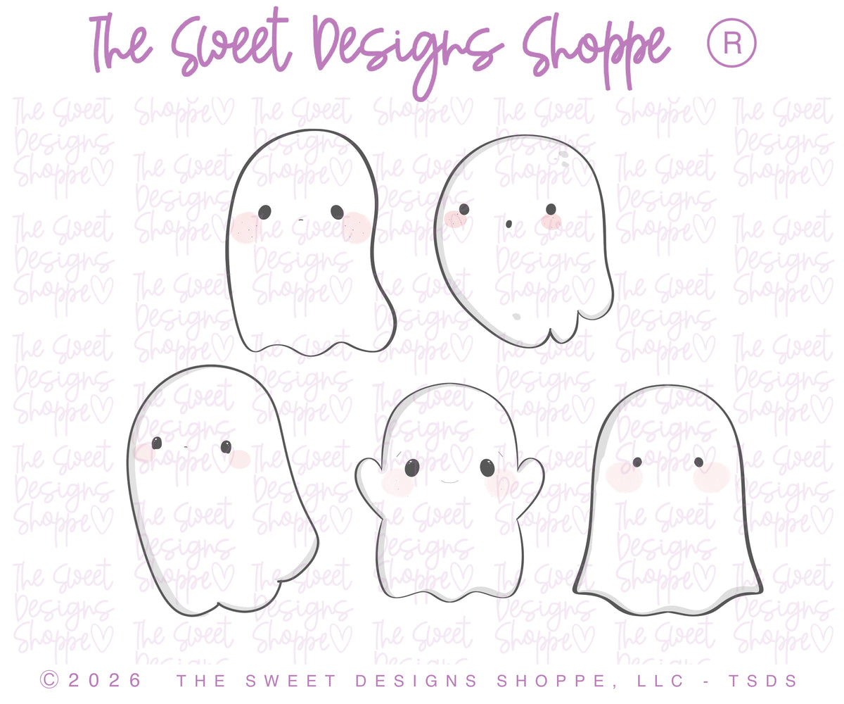Cookie Cutters - Bag of BOOs Set - Set of 5 - Cookie Cutters - The Sweet Designs Shoppe - TSDS - - ALL,Boo,Boo haunted house,Cookie Cutter,Ghost,halloween,Promocode,regular sets,set,STL