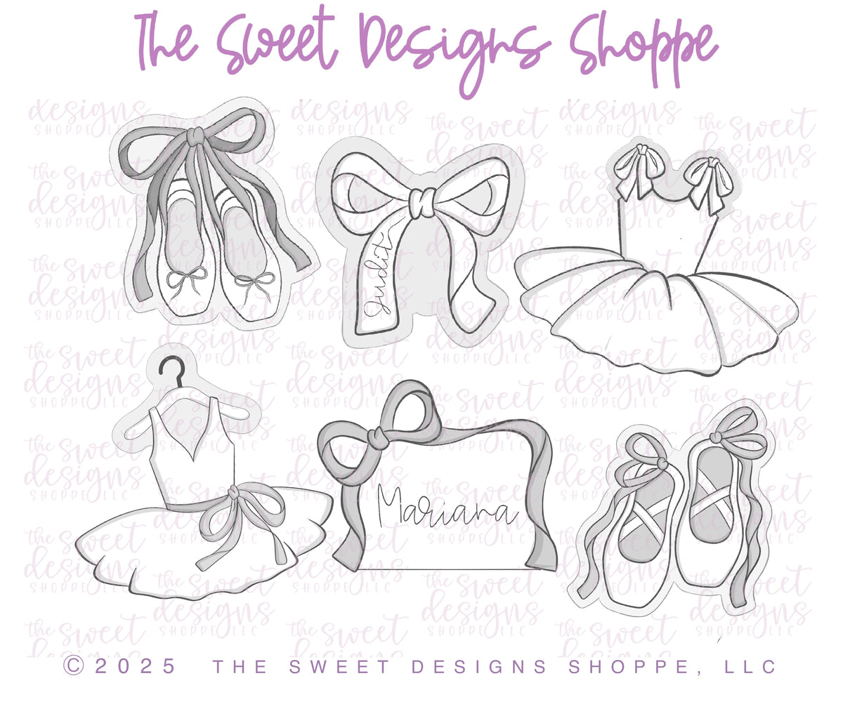 Cookie Cutters - Ballet Cookie Cutters Set - Set of 6 - Cookie Cutters - The Sweet Designs Shoppe - TSDS - - Accesories,Accessories,accessory,ALL,ballet,Clothing / Accessories,Cookie Cutter,dance,kids,Kids / Fantasy,Kids class,Promocode,regular sets,set,sports,STL