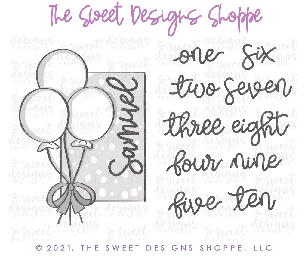 Cookie Cutters - Balloon Plaque - Cookie Cutter - Sweet Designs Shoppe - - ALL, Birthday, Cookie Cutter, Plaque, Plaques, PLAQUES HANDLETTERING, Promocode