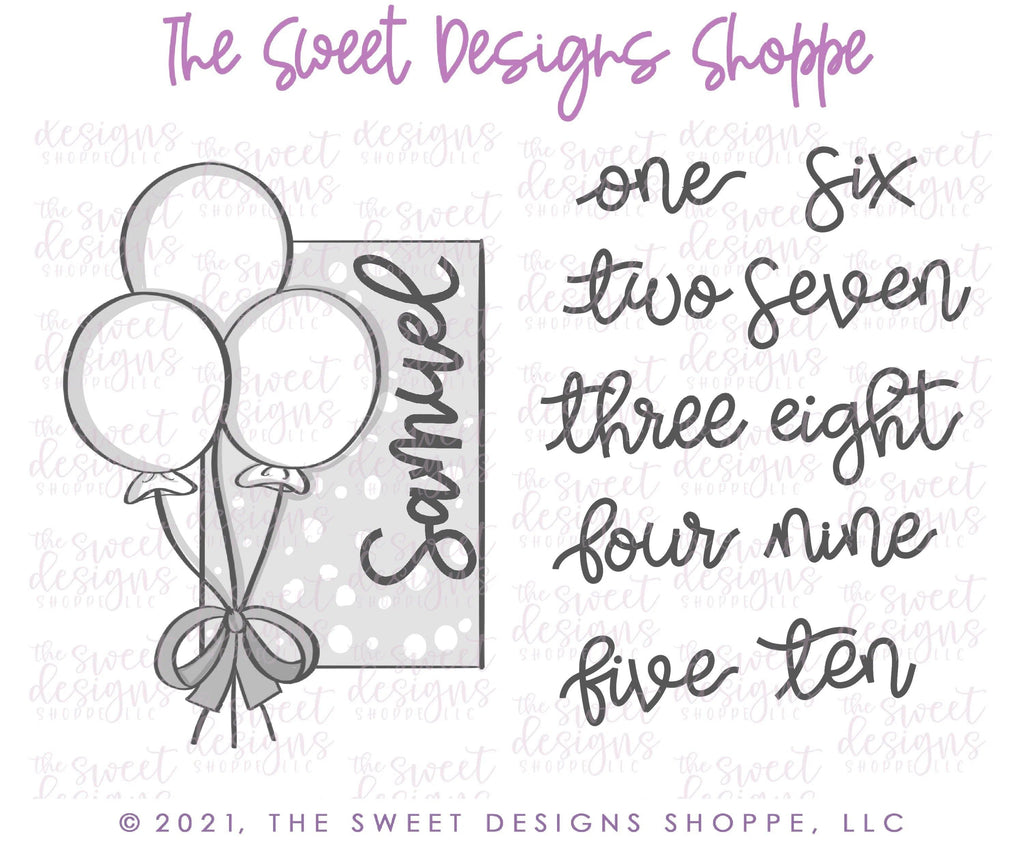 Cookie Cutters - Balloon Plaque - Cookie Cutter - The Sweet Designs Shoppe - TSDS - - ALL,Birthday,Cookie Cutter,Plaque,Plaques,PLAQUES HANDLETTERING,Promocode,STL